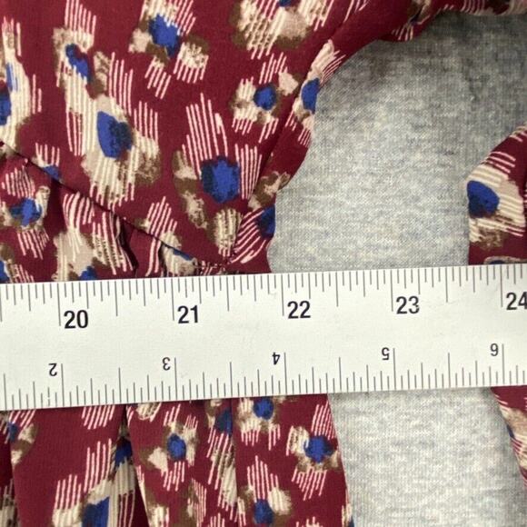 Umgee Dress Womens 1XL Burgandy Wine Baby Doll Long Sleeve Short Boho Chic - Picture 9 of 12